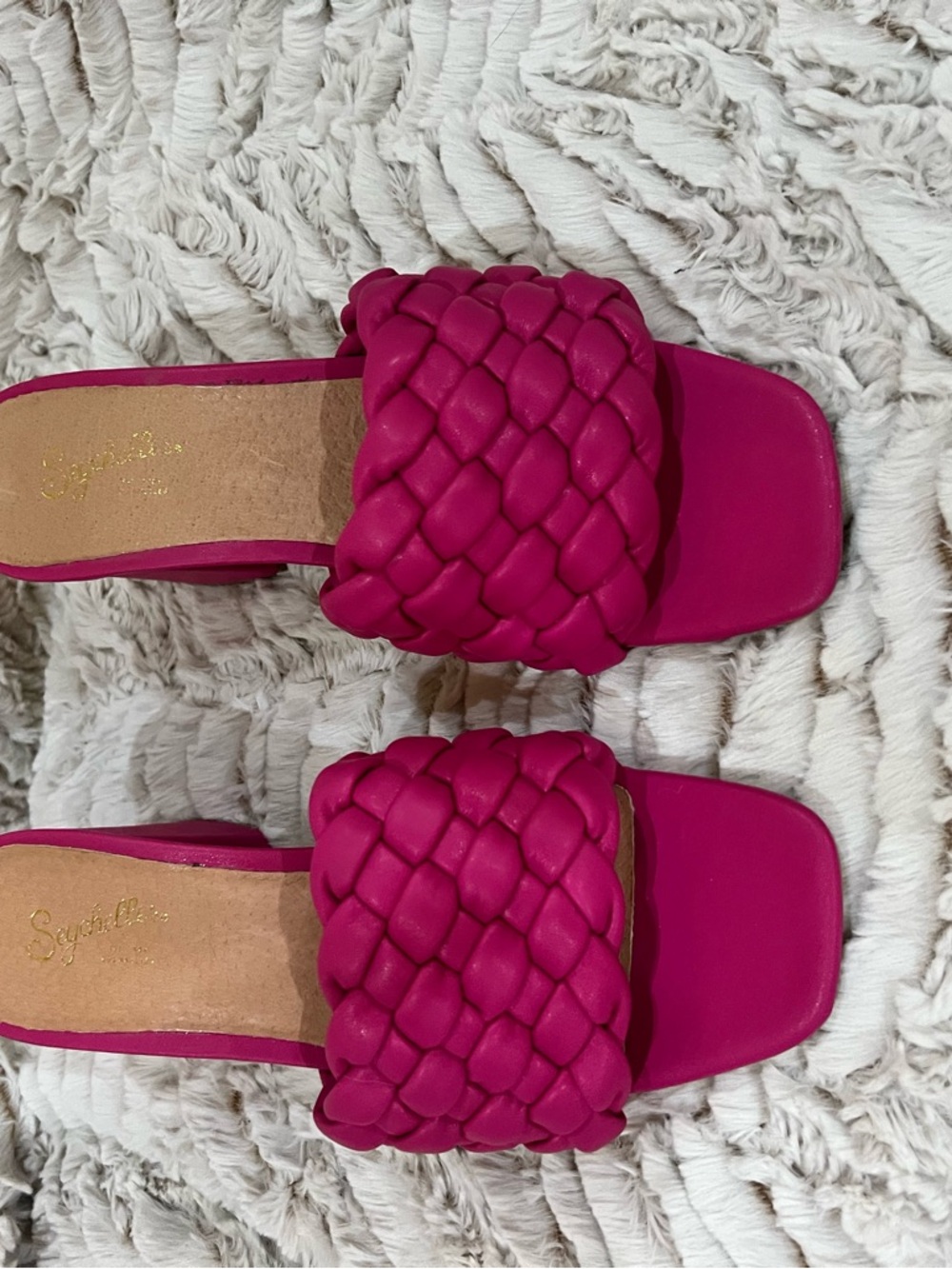 Seychelles Fuchsia Braided Slide Sandals